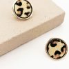 Accessories Adorne | Hide Button Clip On Earrings | Leopard Gold