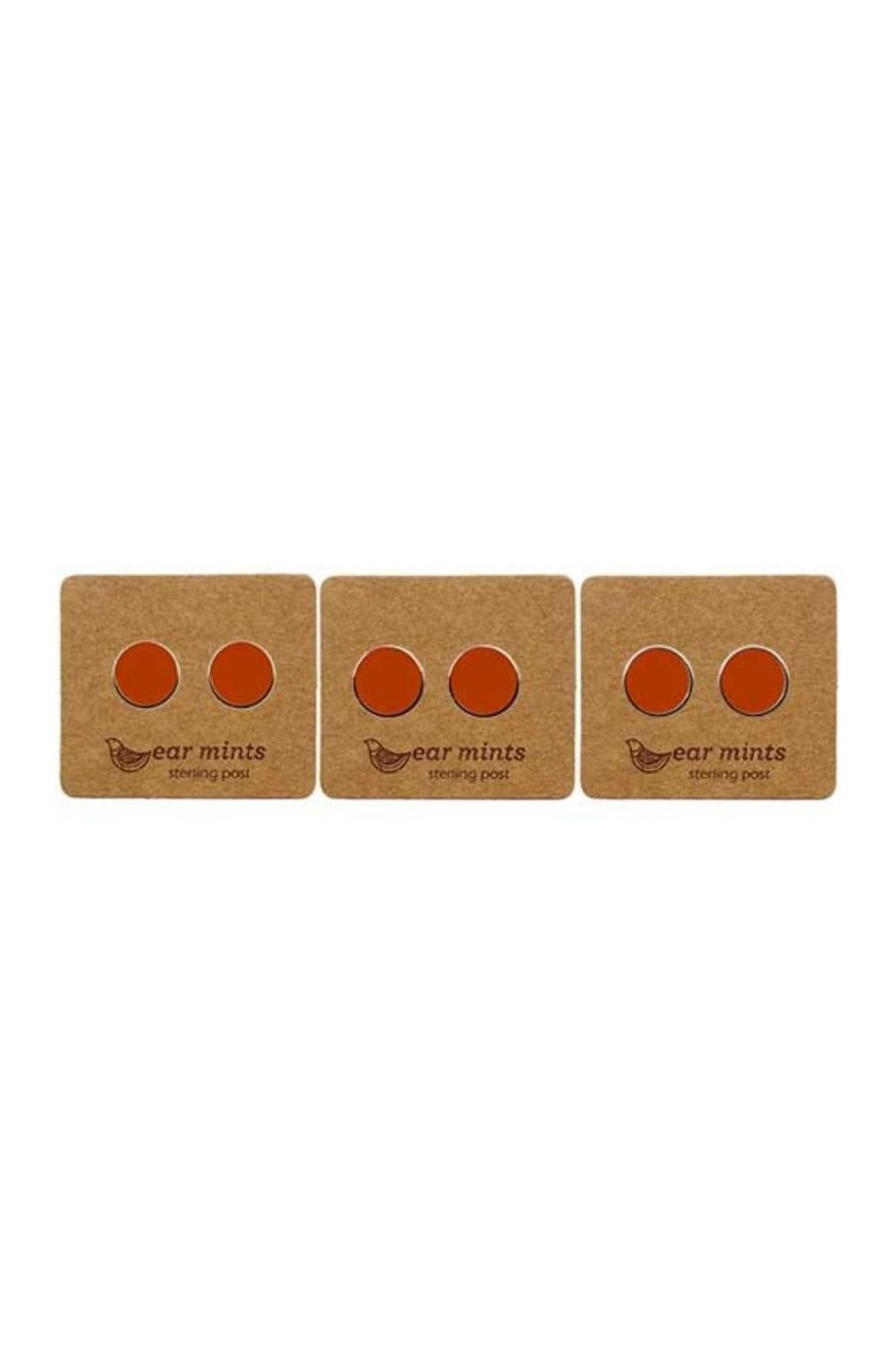 Accessories Fabienne | Ear Mints 7Mm Round Enamel Stud | Tangerine/Gold