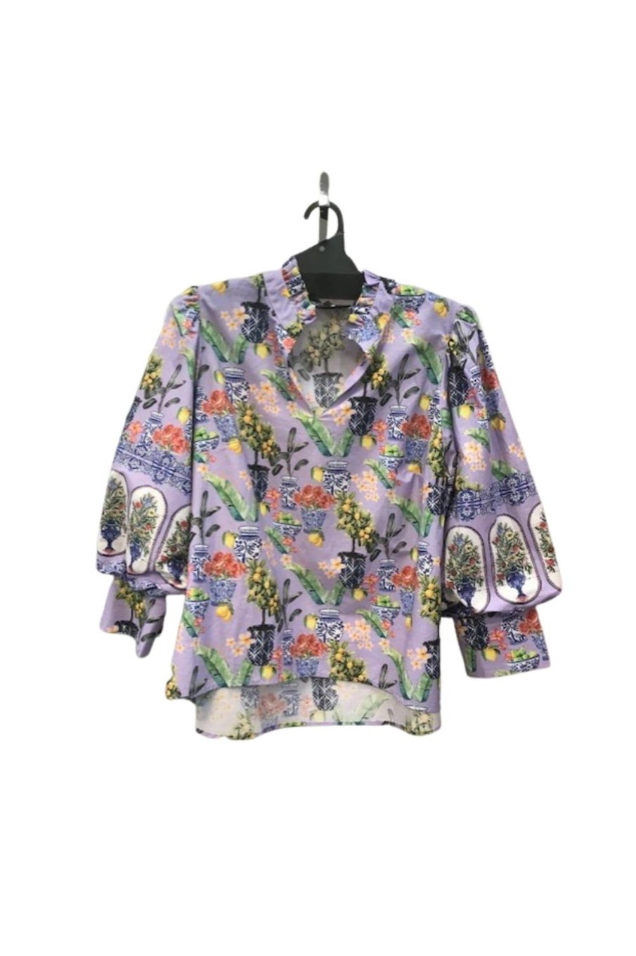 Tops Emily Lovelock | Puff Sleeve Top | Lilac