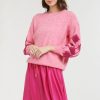 Tops 365 Days | Hudson Embroidered Knit | Carnation Pink/Magnolia