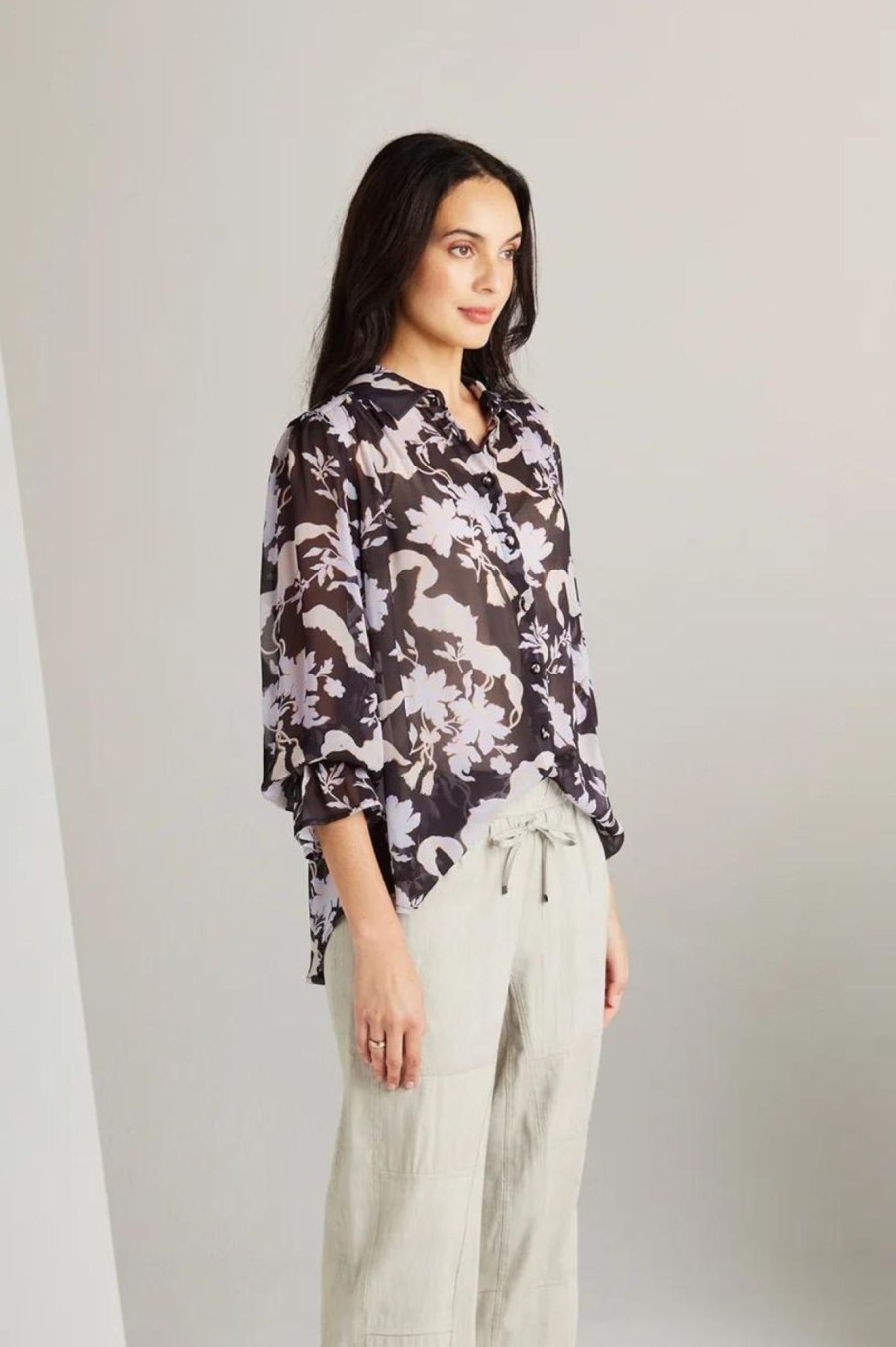 Tops Lania | Sander Shirt | Plum Print