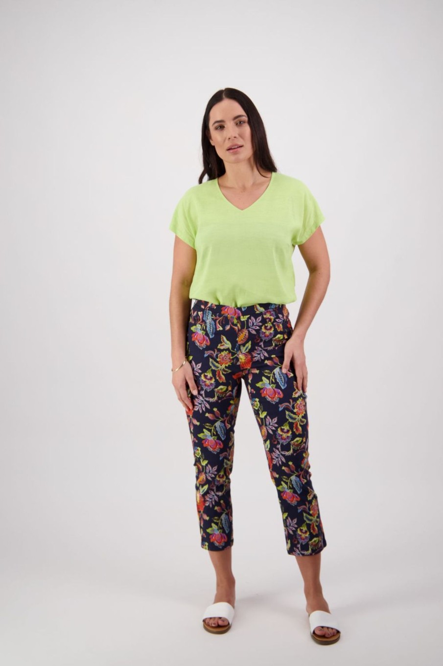 Bottoms Vassalli | Printed Lightweight Slim Leg 7/8 Pant | Brazil