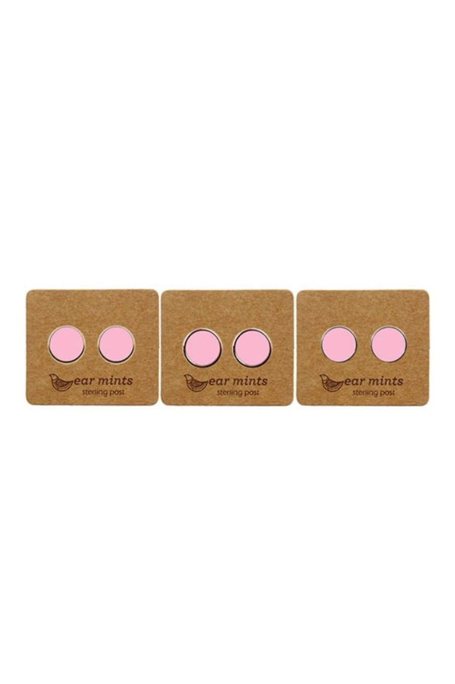 Accessories Fabienne | Ear Mints 7Mm Round Enamel Stud | Fairy Wing Pink/Rose Gold