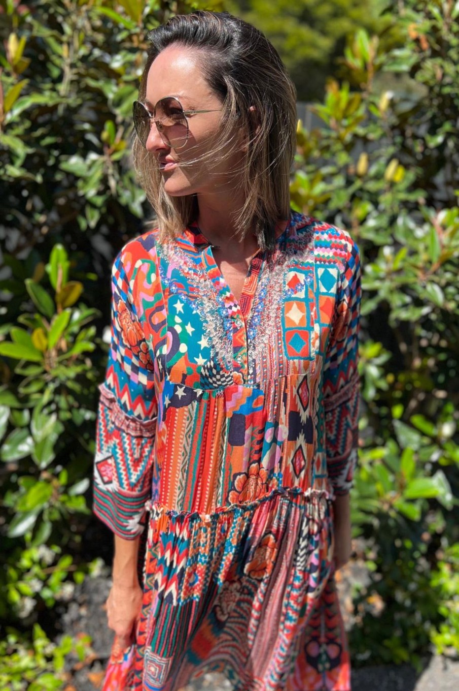 Dresses Silvermaple Collection | Paige Frill Dress | Moroccan