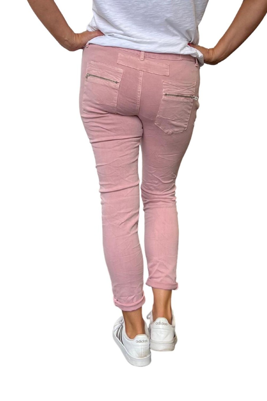 Bottoms Silvermaple Collection | Button Fly Italian Jean | Dusty Pink