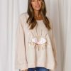 Tops Fashion Express | Third Eye Sequin Sweat | Nude