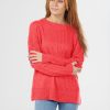 Tops Fields | Rib And Cable Pullover | Red