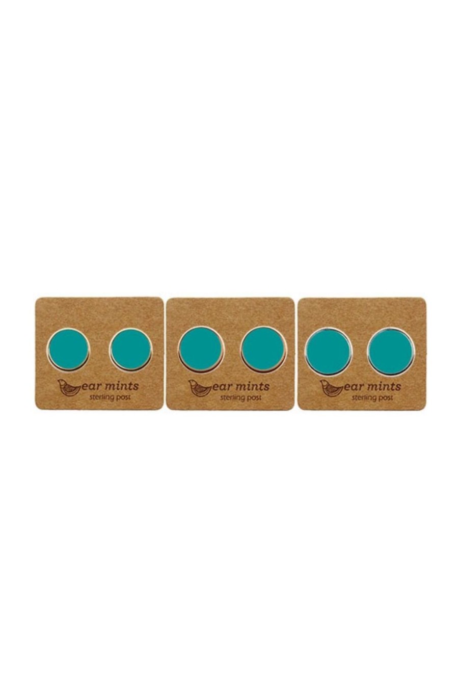 Accessories Fabienne | Ear Mints 9Mm Enamel Stud | Sea Green/Silver