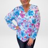 Tops Silvermaple Collection | Vanessa Shirt | Paint Brush Blue Multi