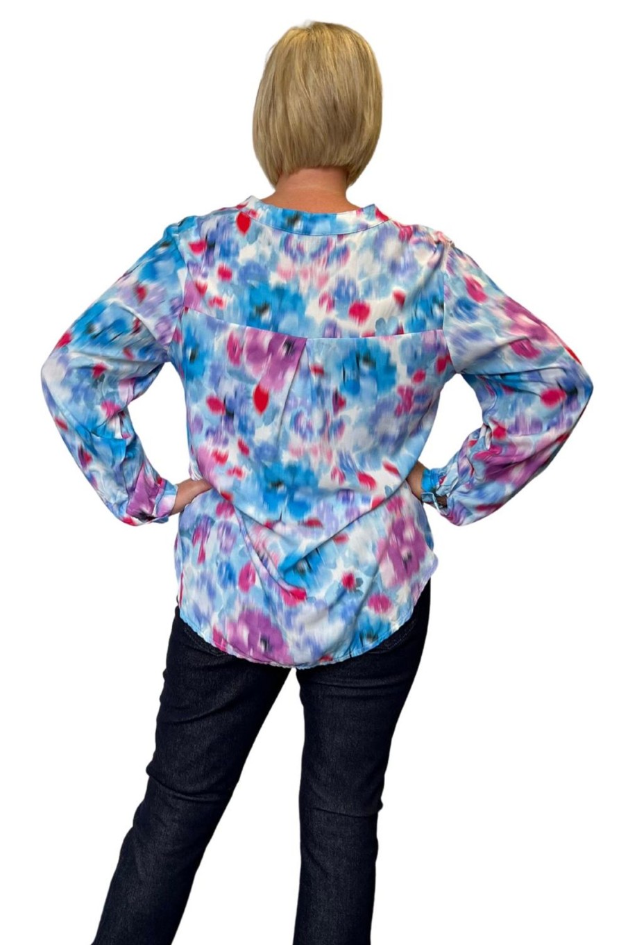 Tops Silvermaple Collection | Vanessa Shirt | Paint Brush Blue Multi