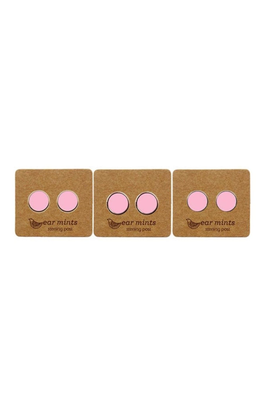 Accessories Fabienne | Ear Mints 7Mm Round Enamel Stud | Fairy Wing Pink/Silver