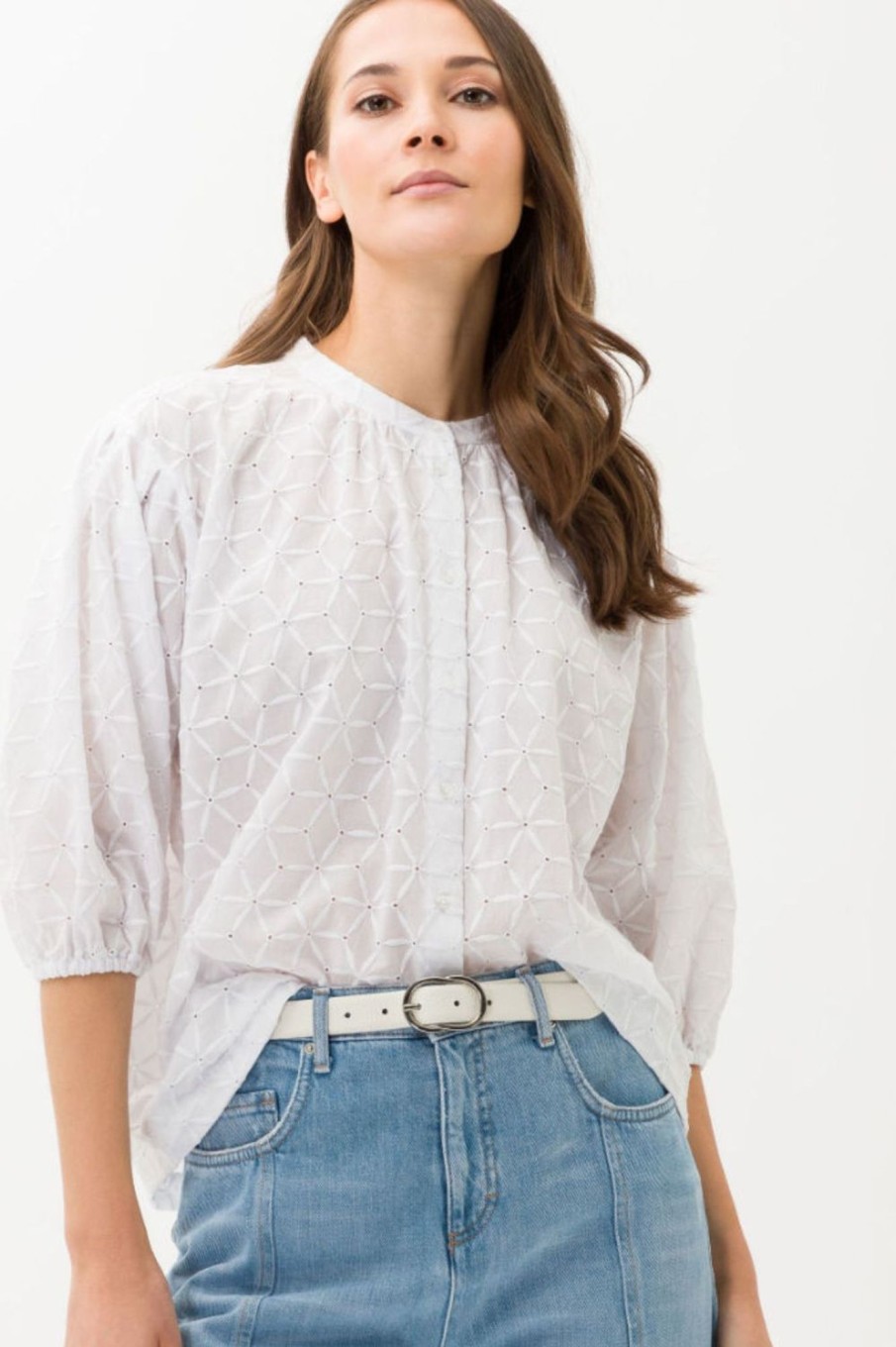 Tops Brax | Viv Blouse | White Embroidery