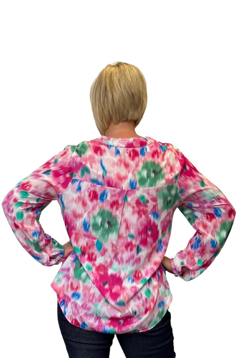 Tops Silvermaple Collection | Vanessa Shirt | Paint Brush Pink Multi