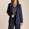 Tops Two T's | Single Breasted Linen Blazer | Navy