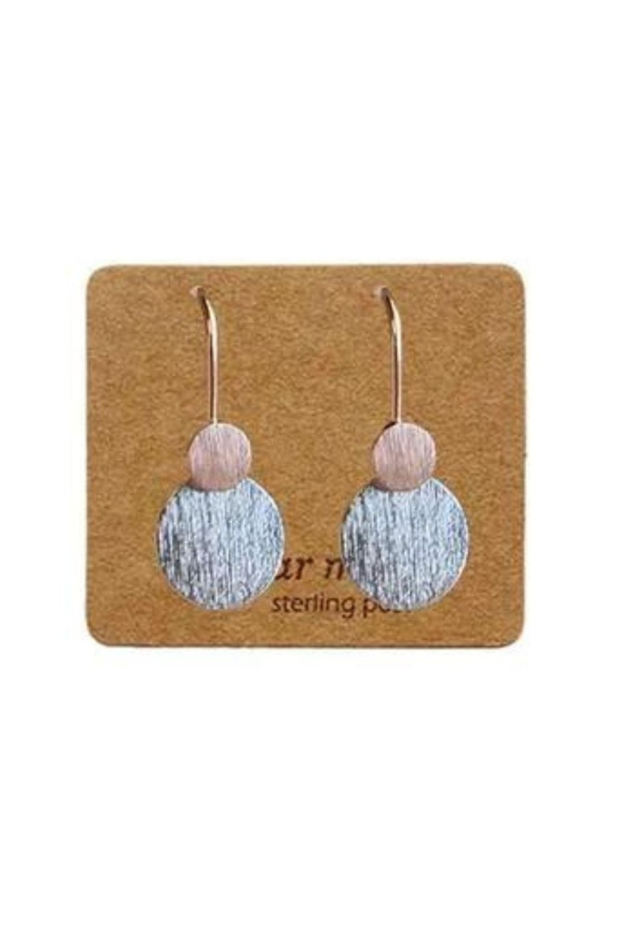 Accessories Fabienne | Two Tone Double Disc Earring | Rose/Silver