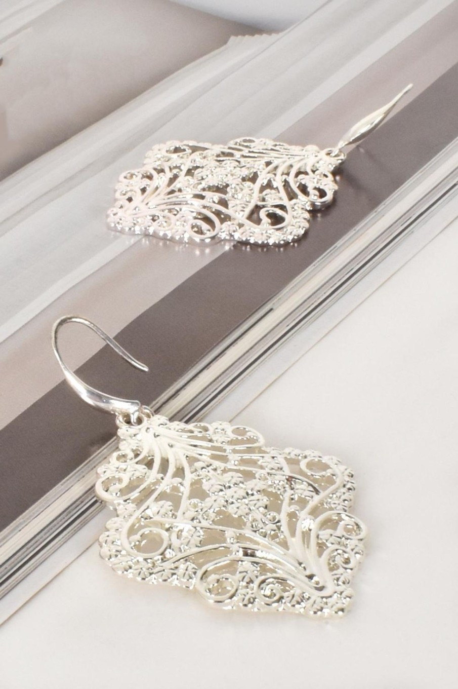 Accessories Adorne | Celtic Pattern Hook Earrings | Silver