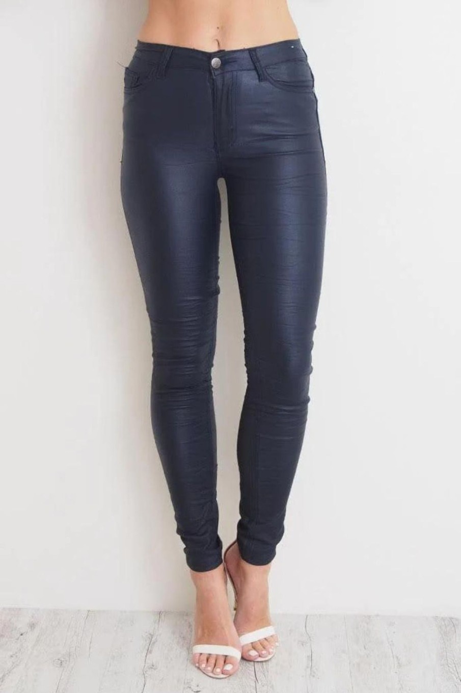 Bottoms Fashion Express | High Waist Wax Skinny Jean | Navy