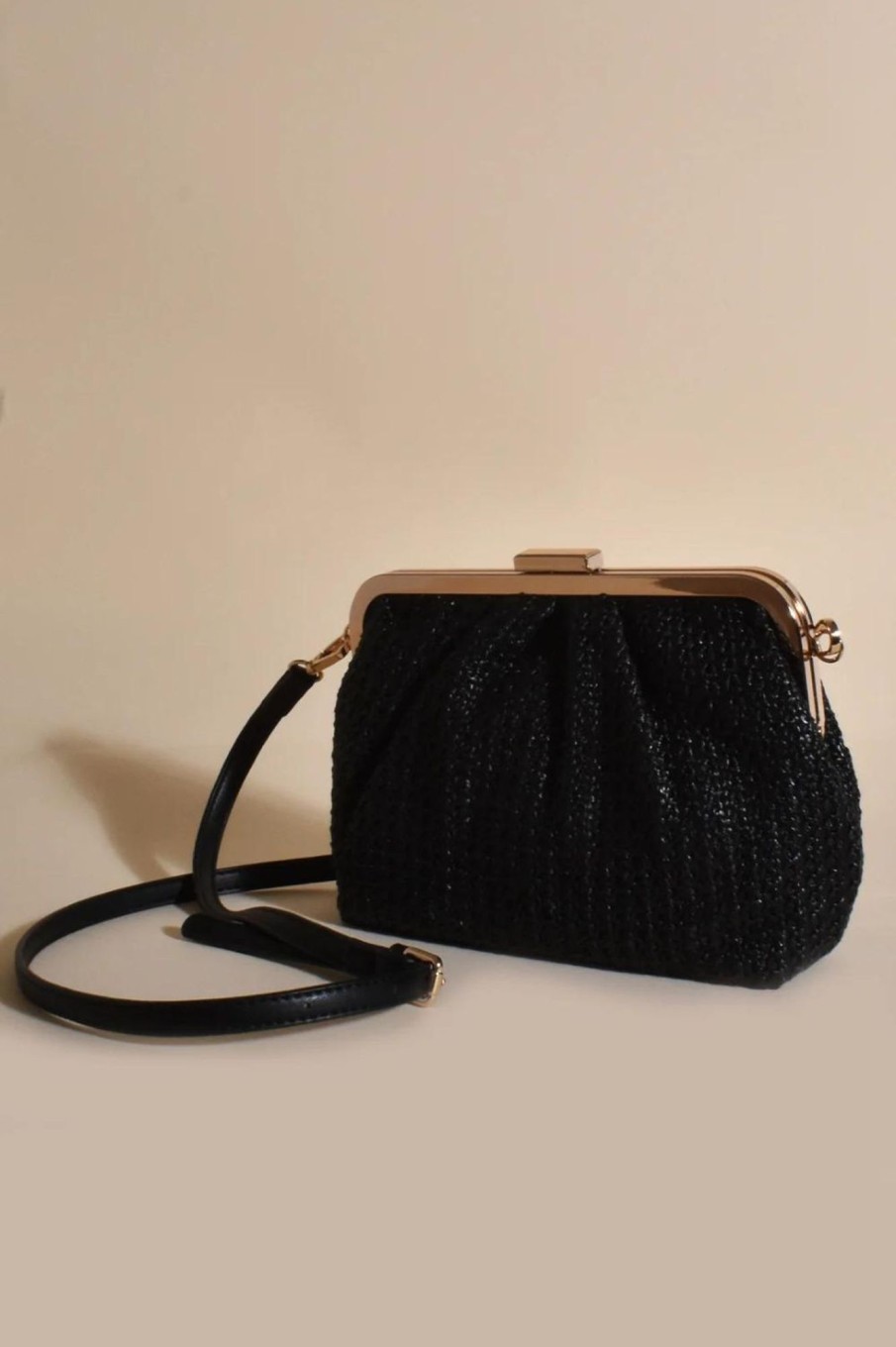 Accessories Adorne | Isabelle Woven Cross Body Bag | Black