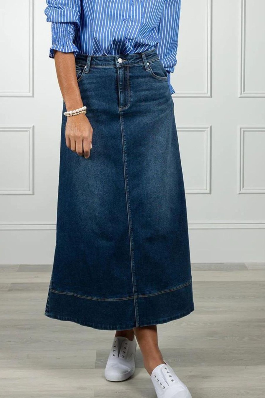 Bottoms Zjoosh | Madison Denim Skirt | Indigo Denim