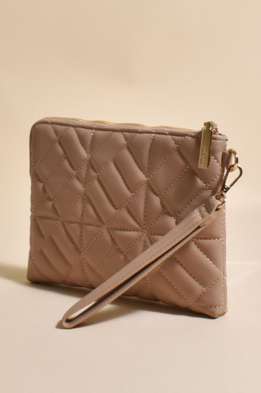 Accessories Adorne | Becca Pattern Quilt Pouch | Nude