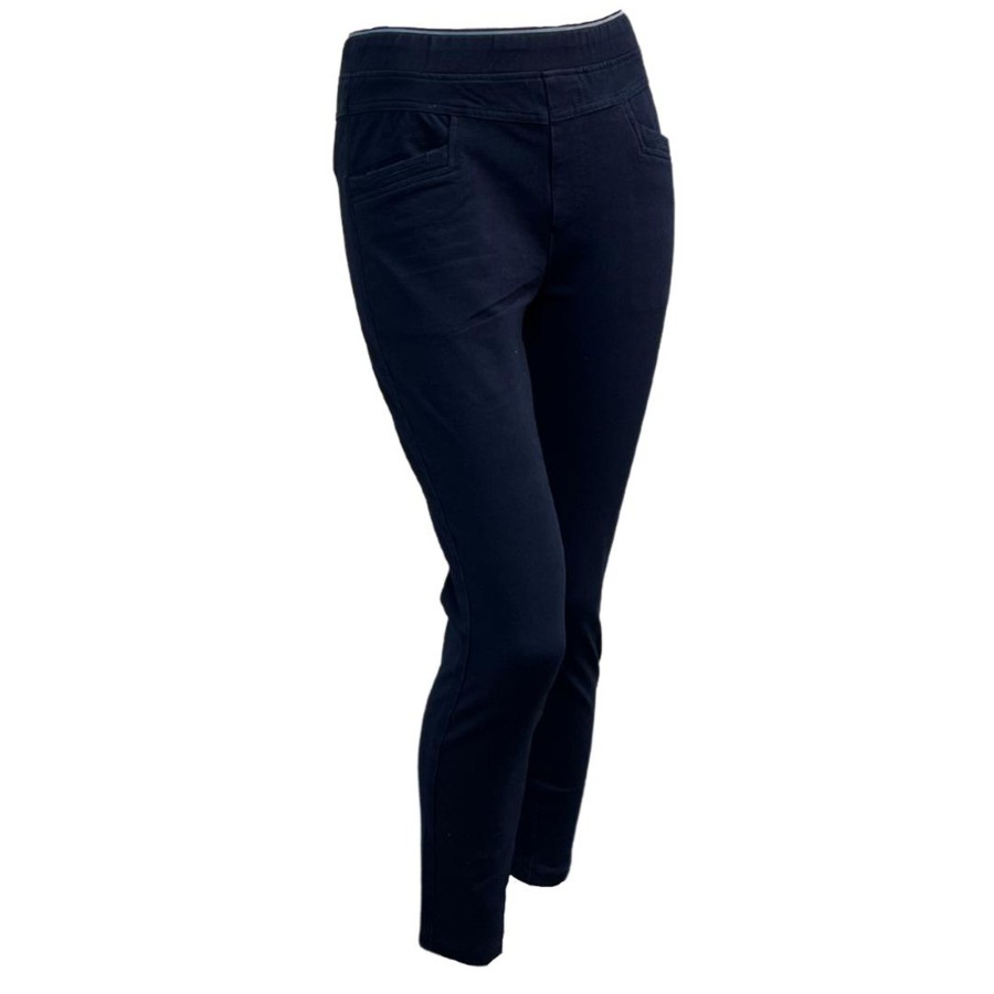 Bottoms Gabriella Frattini | Crop 3/4 Lustre Pants | Navy