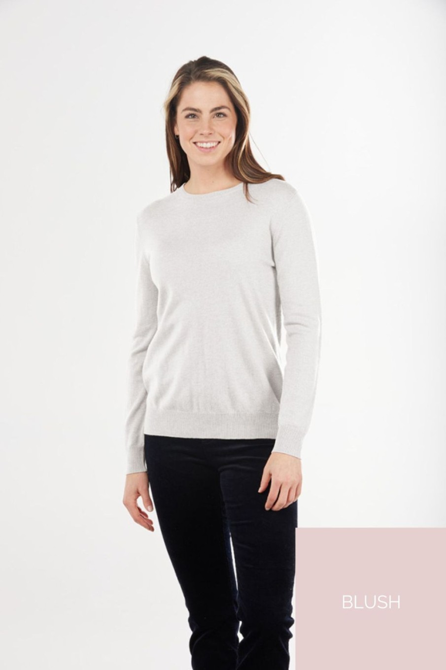 Tops Bridge u0026 Lord | Essential Crew Neck Pullover | Blush