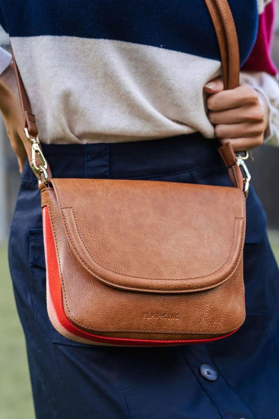 Accessories Elms + King | Mercer Crossbody | Tan Pebble