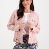 Tops Vassalli | Frill Bottom Jacket | Pink