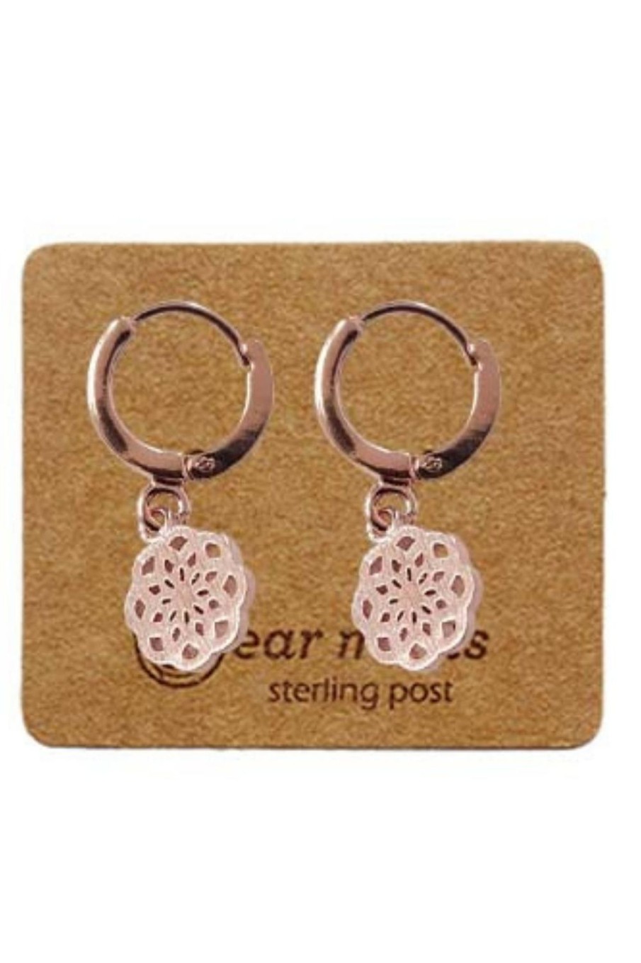 Accessories Fabienne | Ear Mints Filigree Disc Huggie | Rose Gold