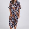 Dresses Elm Lifestyle | Kirby Geo Shirt Dress | Navy Geo Print