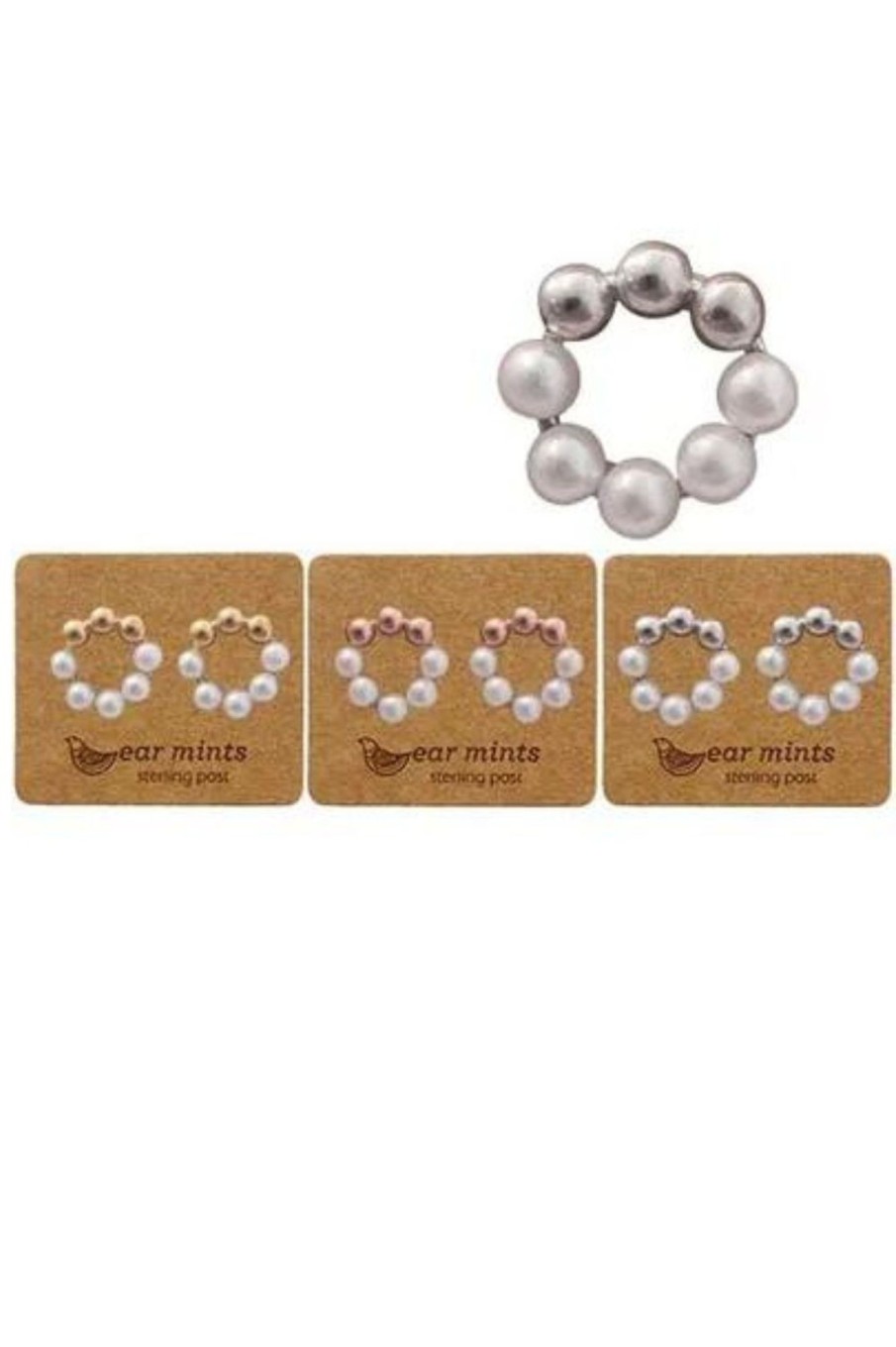 Accessories Fabienne | Metal Ball U0026 Pearl Post | Cream