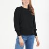 Tops Bridge u0026 Lord | Crew Neck Pullover Puff Sleeve | Black