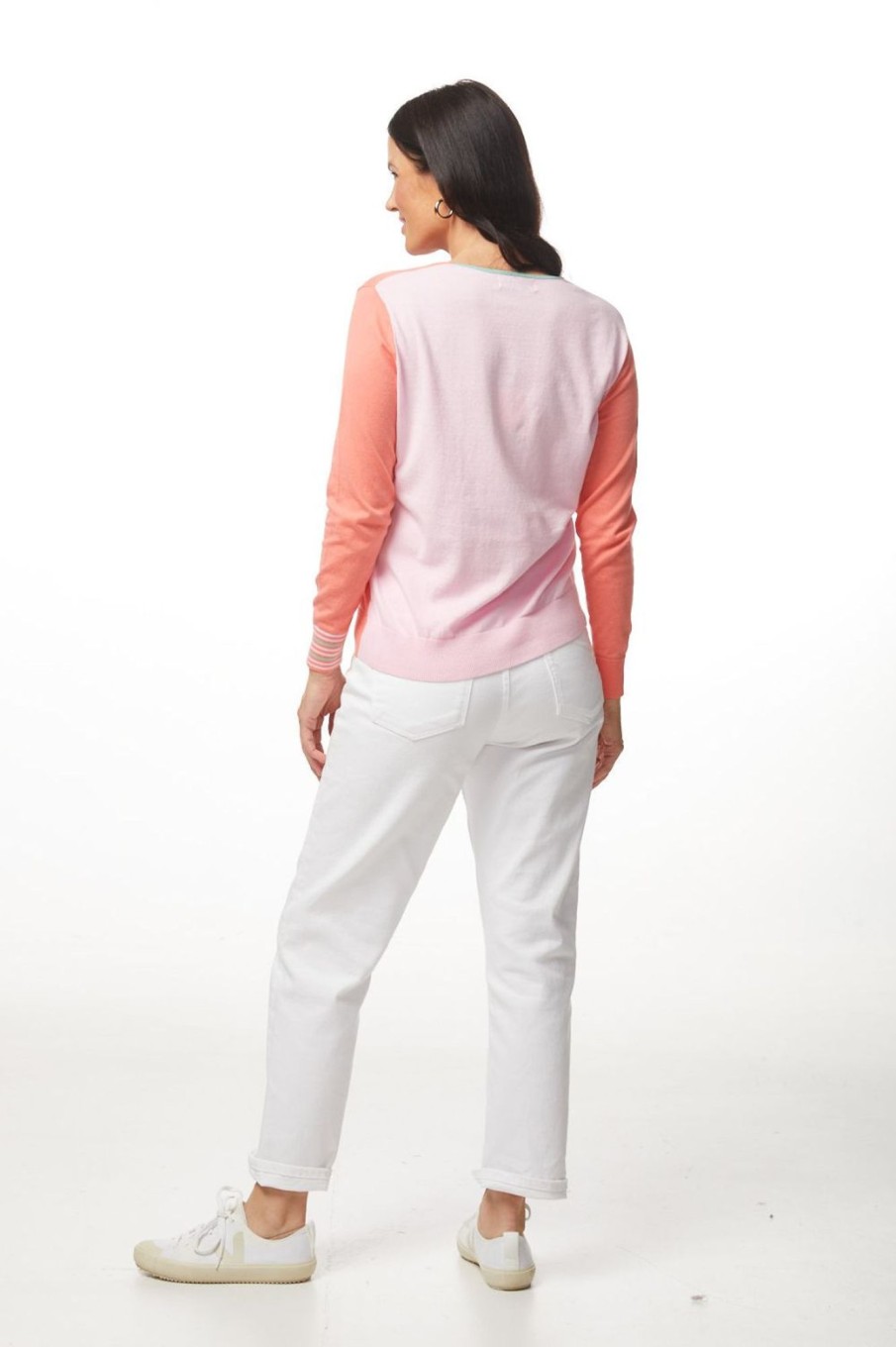 Tops LD+Co | Geometric V Neck | Coral