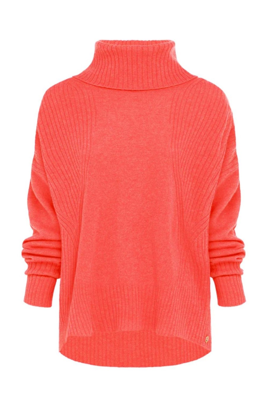 Tops Mia Fratino | Ribbed Roll Neck | Papaya