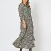 Dresses Gordon Smith | Animal Dress With Green Trim | Animal