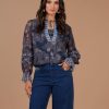 Tops Loobie's Story | Woodcraft Blouse | Indigo Multi