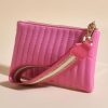 Accessories Adorne | Palmer Lined Quilt Pouch | Pink