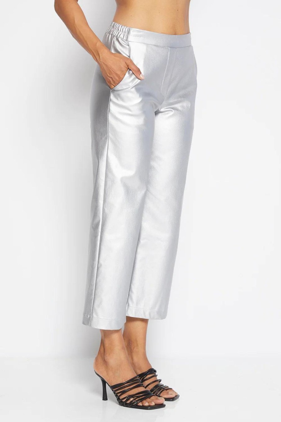 Bottoms Philosophy | Glimmer Coated 7/8 Culotte | Metallic