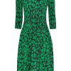 Dresses Alquema | 3/4 Sleeve Smash Pocket Dress | Emerald Leopard