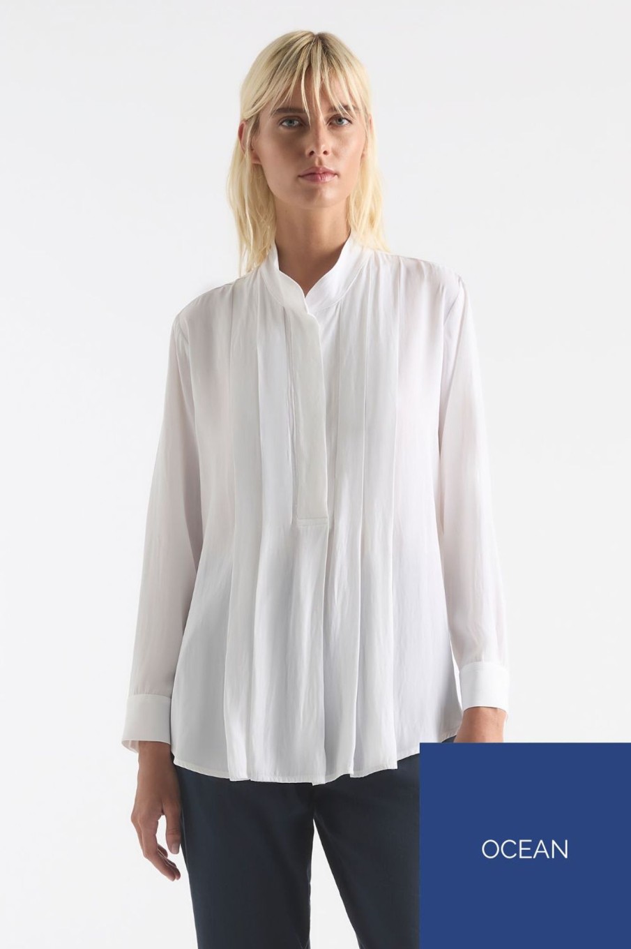 Tops Mela Purdie | Duo Pleat Shirt | Ocean