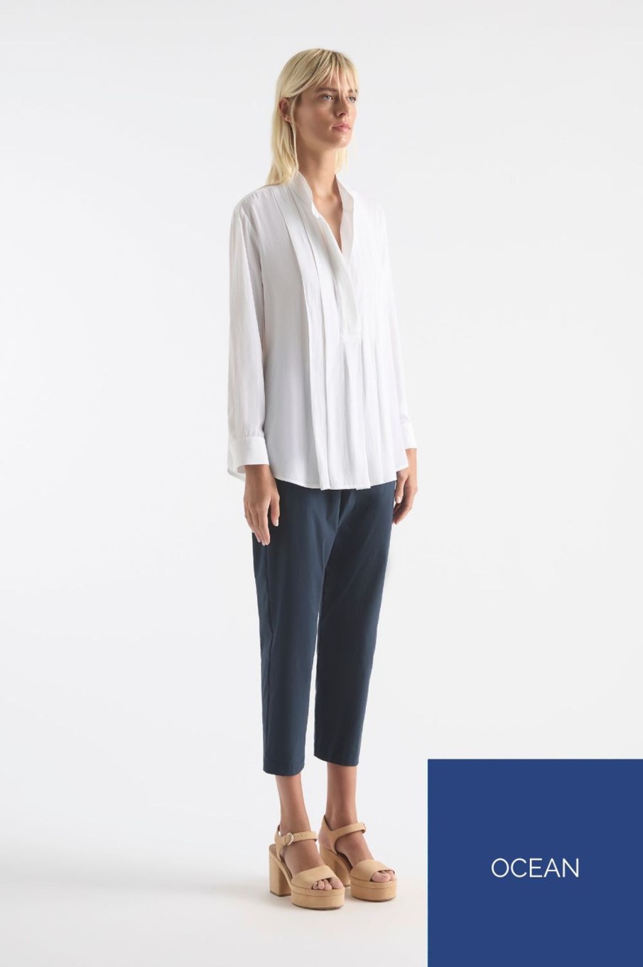 Tops Mela Purdie | Duo Pleat Shirt | Ocean