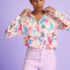 Tops Pom | Mila Origami Fest Blouse | Ecru