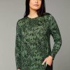 Tops Tani | Cara Long Sleeve | Tiger Green Print