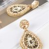 Accessories Adorne | Beaded Teardrop Earring | Natural