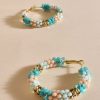 Accessories Adorne | Bead Panelled Hoops | Turquoise Multi