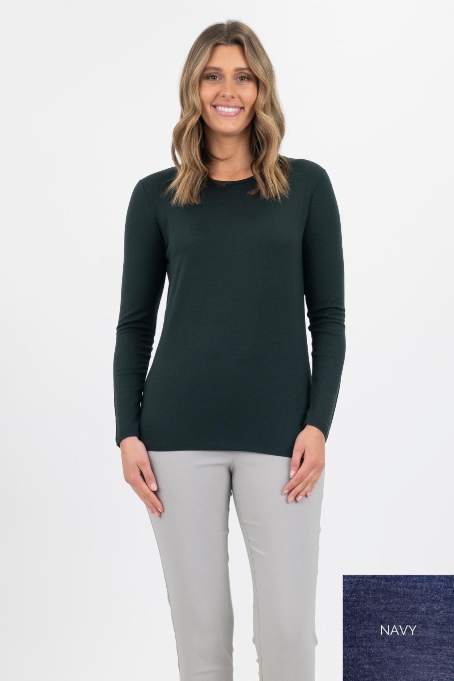 Tops Maglia | Merino Crew Neck | Navy Marle