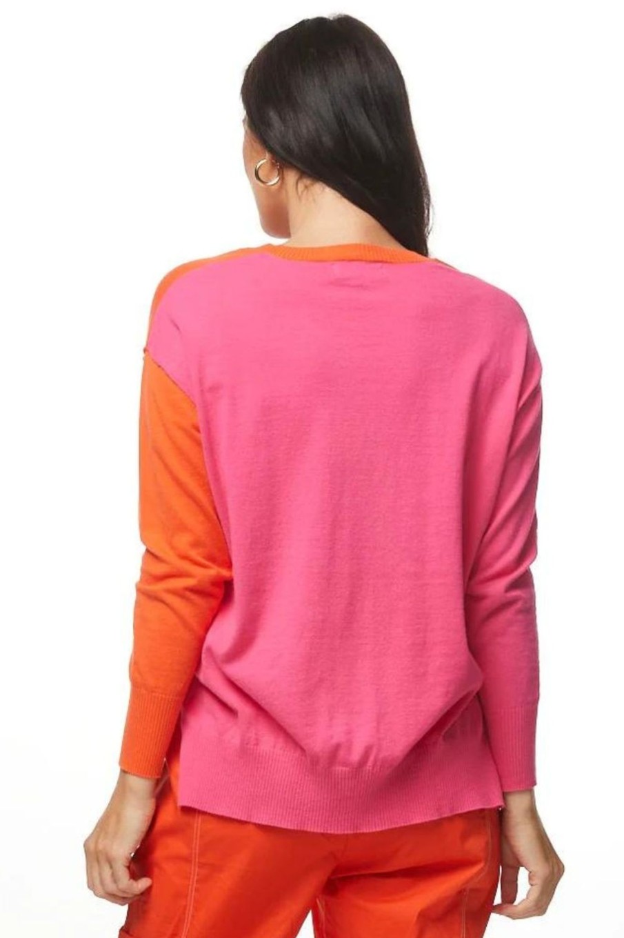 Tops LD+Co | Colour Block Jumper | Tangerine