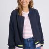 Tops Elm Lifestyle | Elke Bomber Jacket | Dark Sapphire