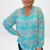 Tops Silvermaple Collection | Allegra Shirt | Paisley Green Multi