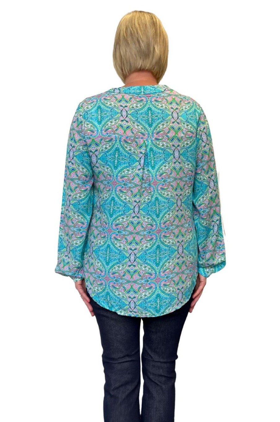 Tops Silvermaple Collection | Allegra Shirt | Paisley Green Multi